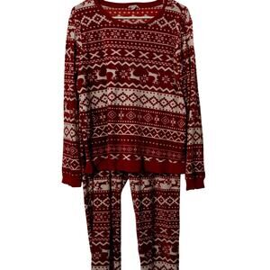 Tribal PJ Set Red & White Medium Top + Pants